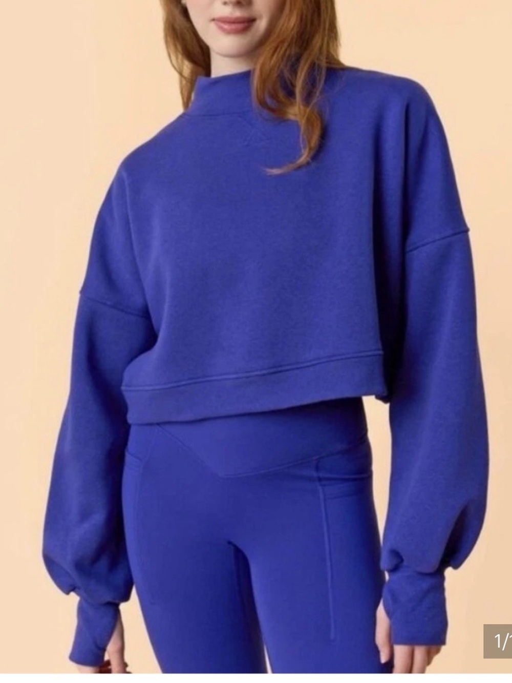 Blogilates Cropped Mock Neck Sweatshirt M - Picture 6 of 7